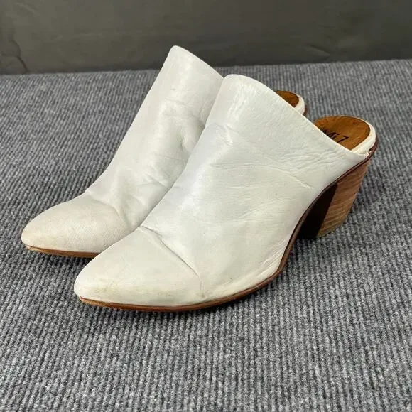 Miz Mooz Heels Women’s 6.5 Amalia Mules Leather Boho Slip On Minimalist White - Picture 8 of 12